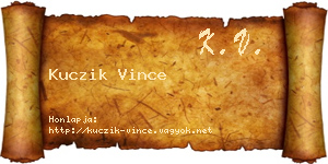 Kuczik Vince névjegykártya