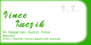 vince kuczik business card